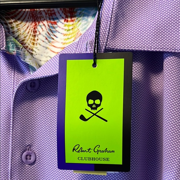 New Robert Graham Lilac Purple Classic Fit Golf Polo UV Protection & Wicking! - Picture 3 of 11